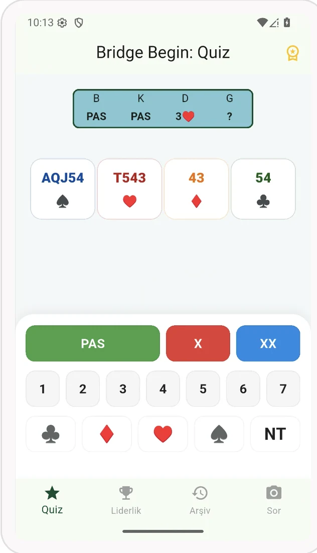 Bridge Begin Quiz screenshot