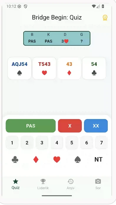 Bridge Begin Quiz screenshot