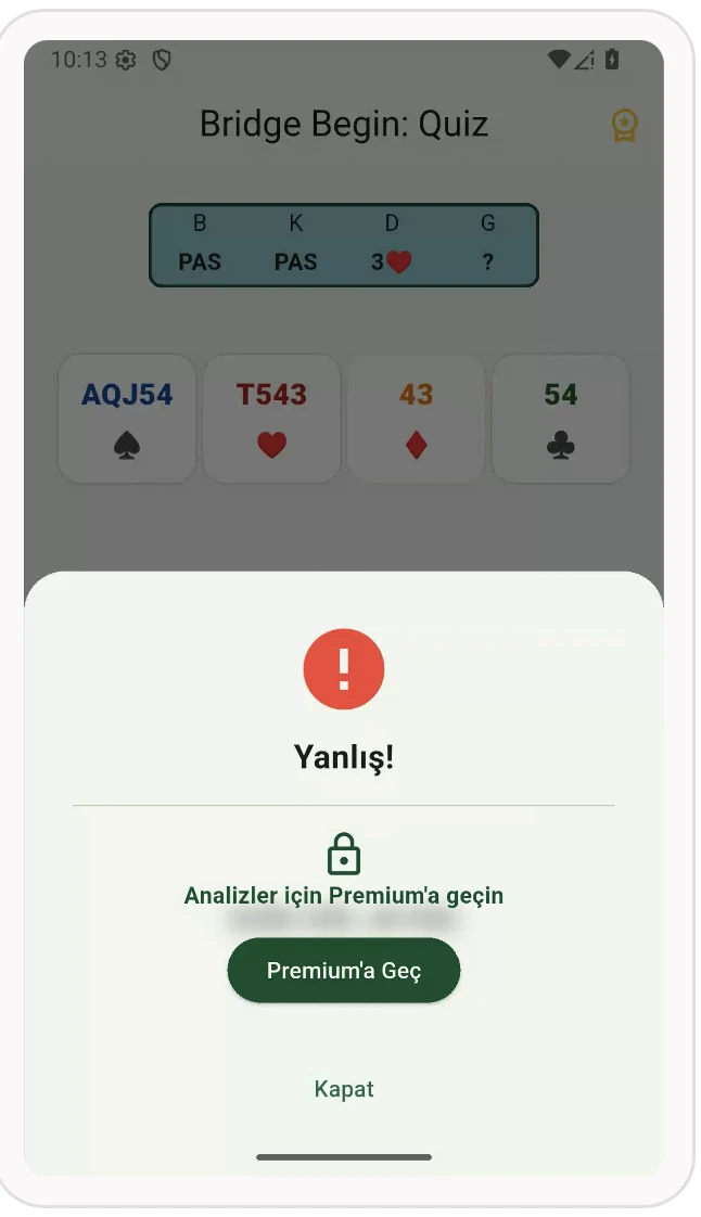 Bridge Begin Quiz screenshot